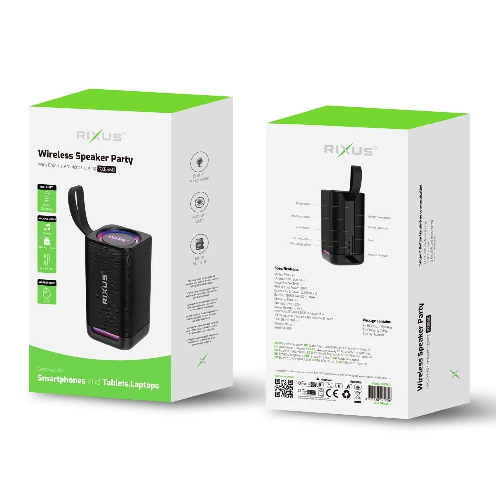 Rixus Party draadloze speaker