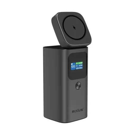 Rixus magnetische powerbank 15.000 mAh met scherm