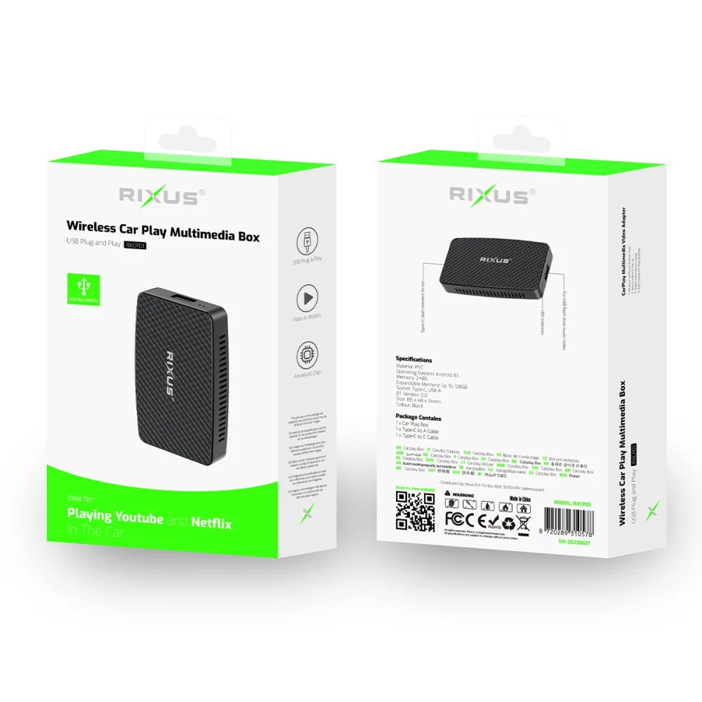 Rixus draadloze CarPlay-adapter